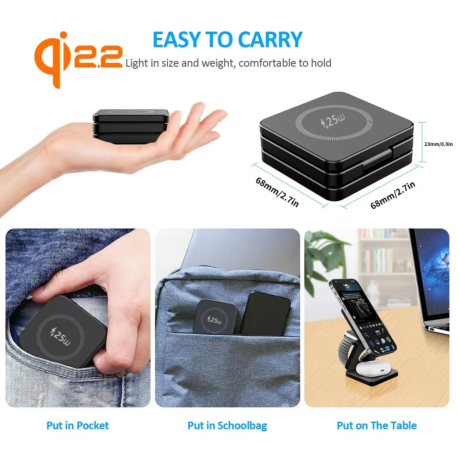 Magnetic 3-in-1 Wireless Charger