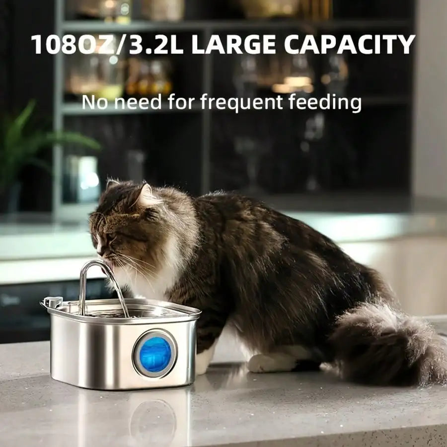 Stainless Steel Quiet Cat Dog Water Fountain