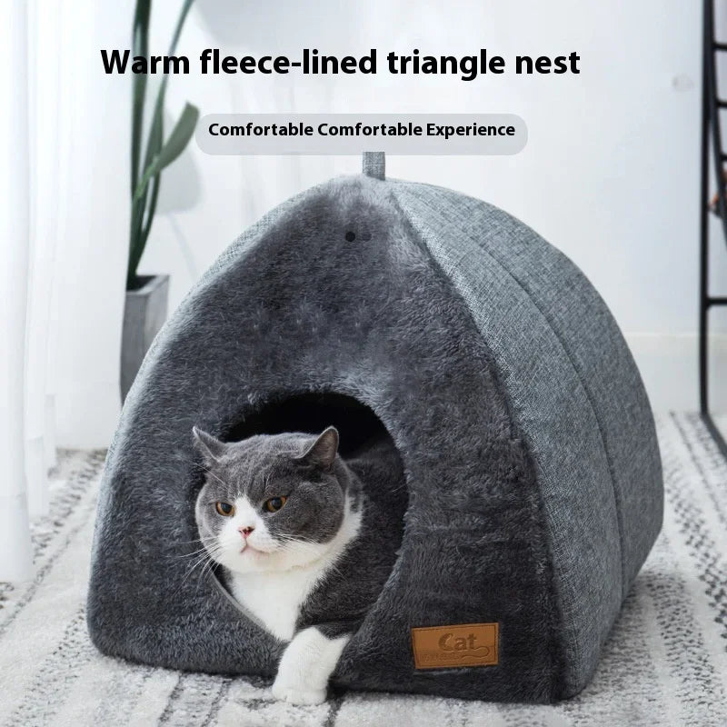 Premium Triangle Cat Nest Bed