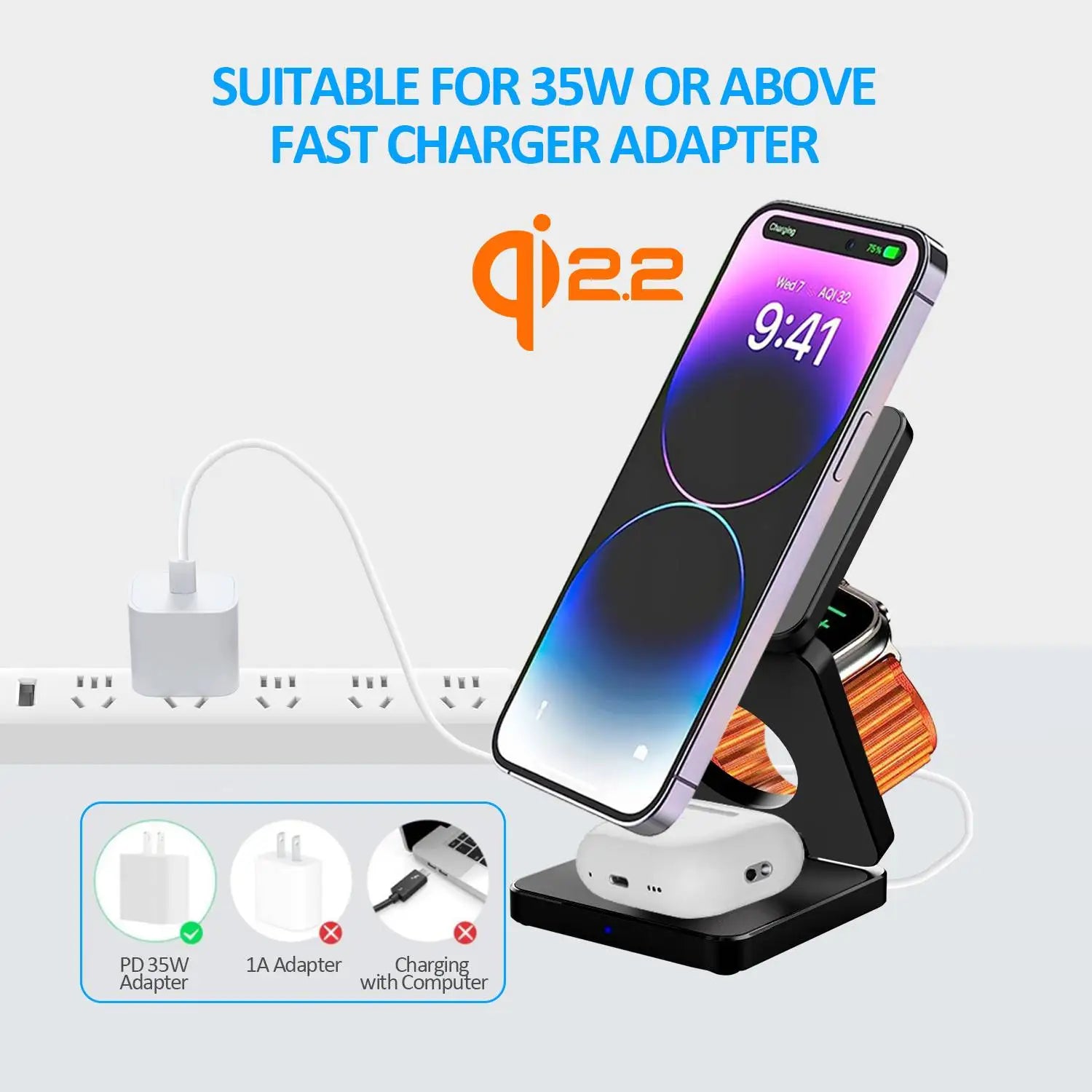 Magnetic 3-in-1 Wireless Charger