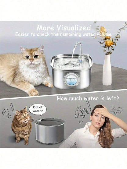 Stainless Steel Quiet Cat Dog Water Fountain