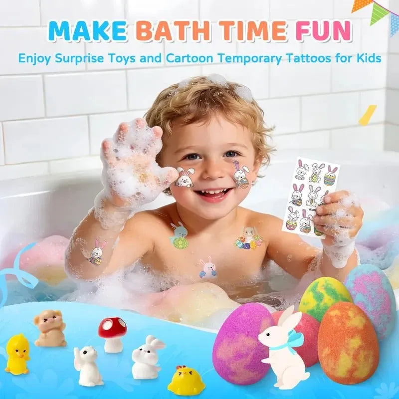 Kids Egg Bath Bombs Set With Surprise Toys