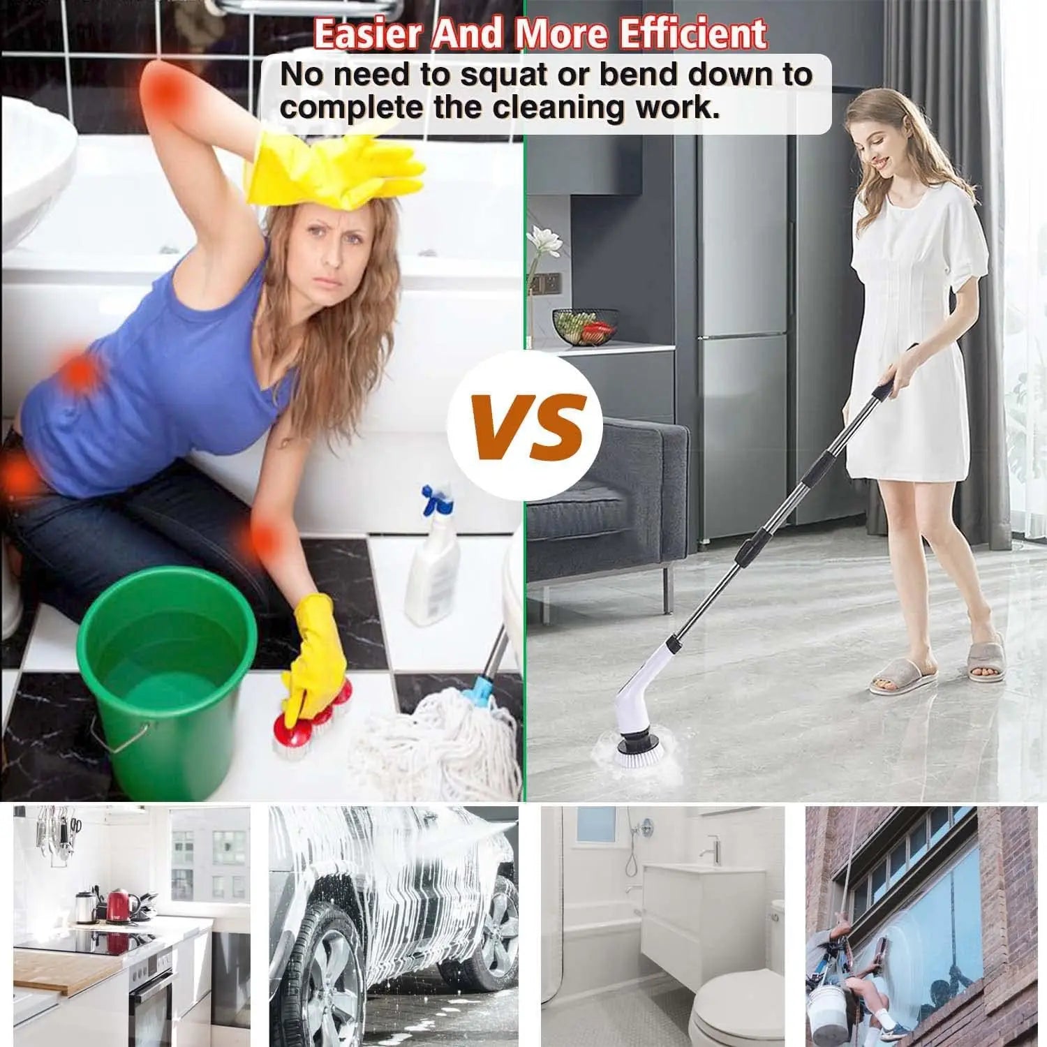 Electric Bathroom Kitchen Cleaning Brush