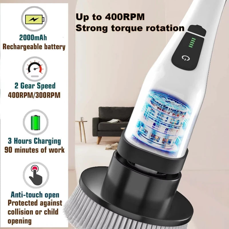 Electric Bathroom Kitchen Cleaning Brush