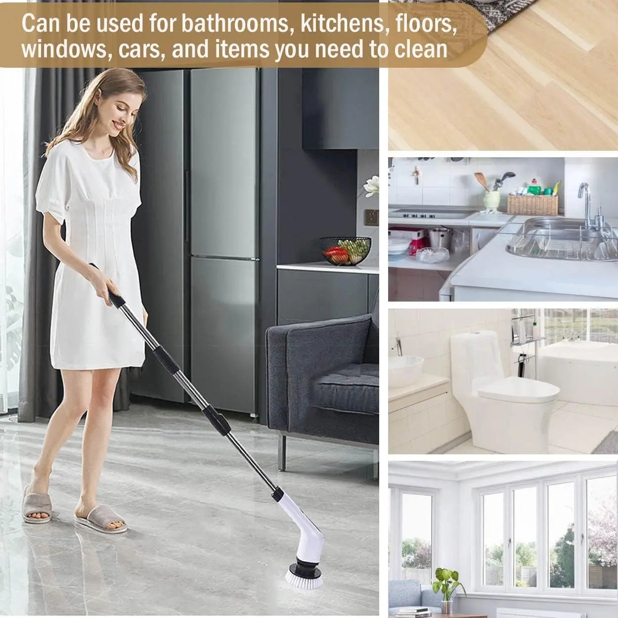 Electric Bathroom Kitchen Cleaning Brush